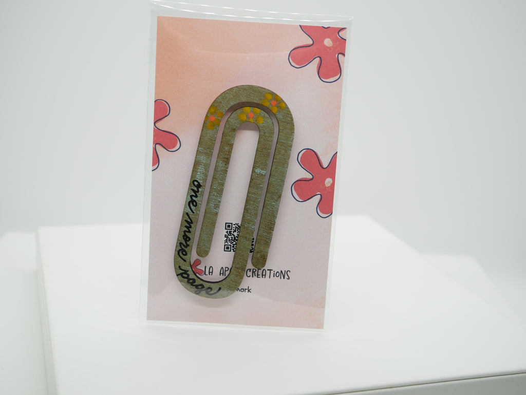 Laser Cut Wooden Paperclip Bookmark