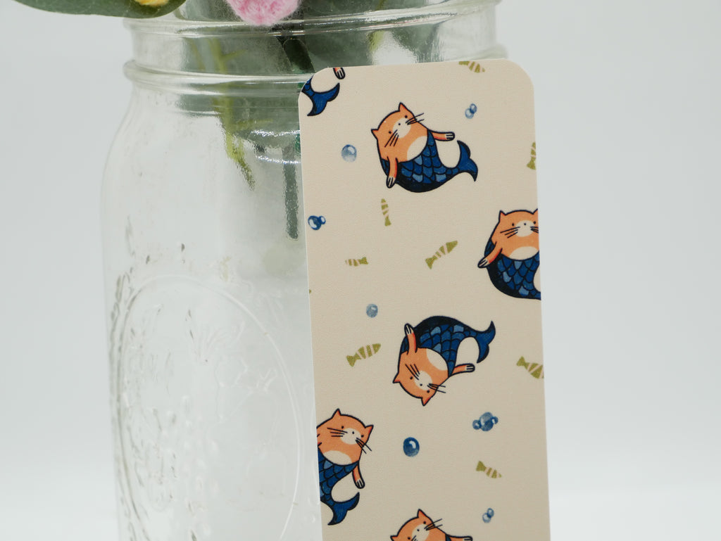 Simba Mermaid Bookmark – Laminated 2x6 Cat Bookmark