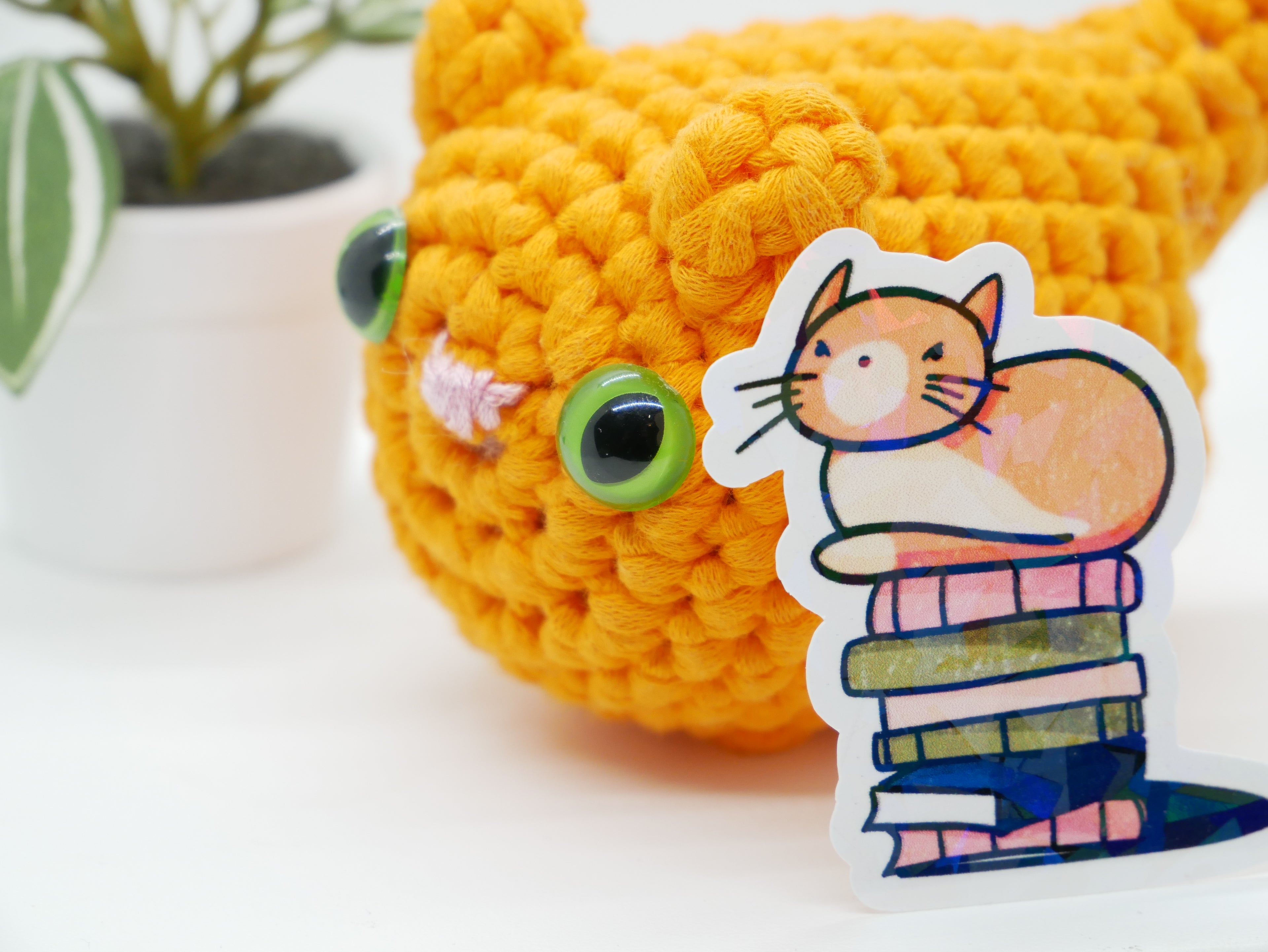 Simba Loaf on Books Holographic Sticker