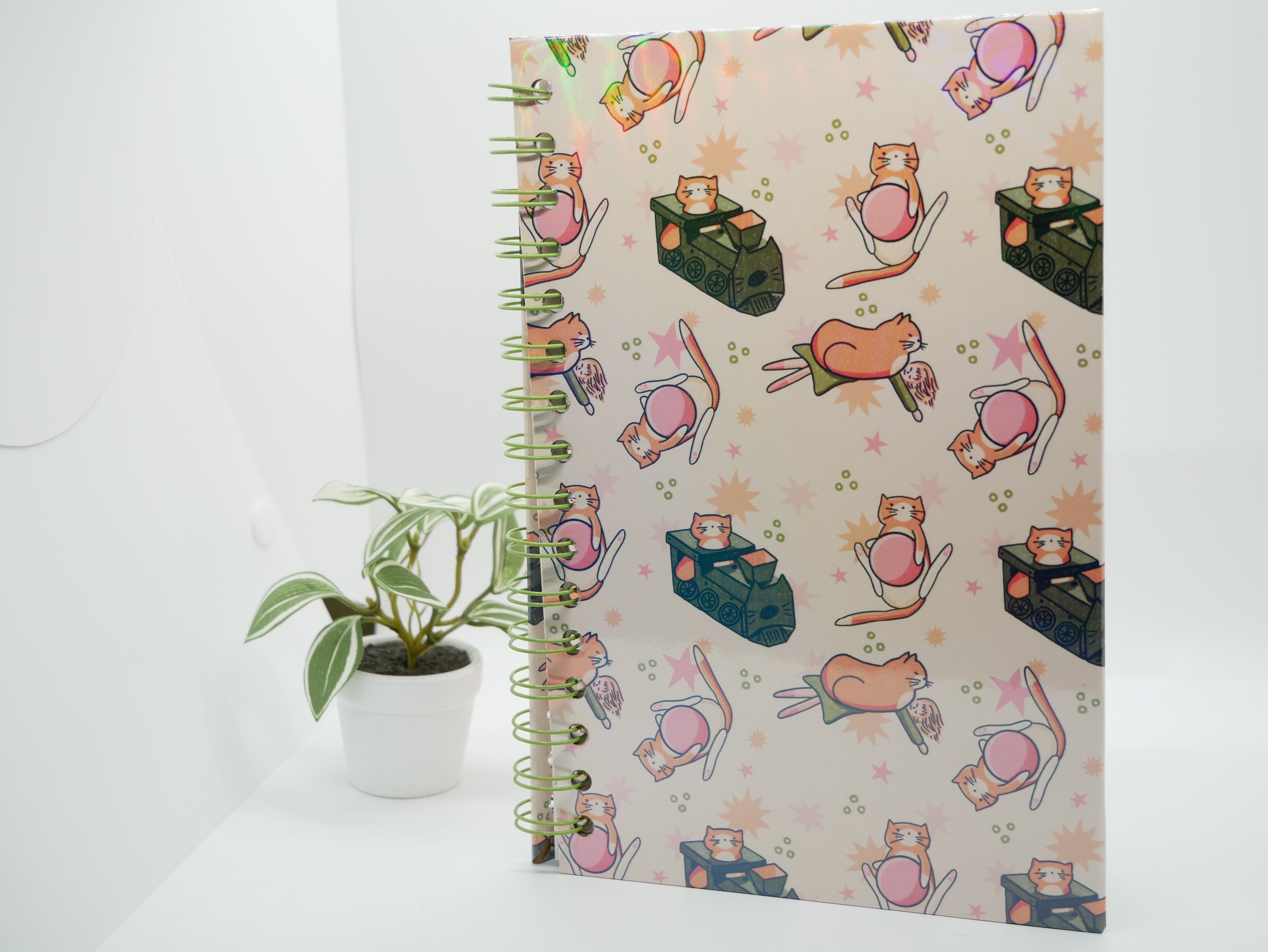 Simba Toy Pattern Spiral Notebook – Holographic Cover Journal