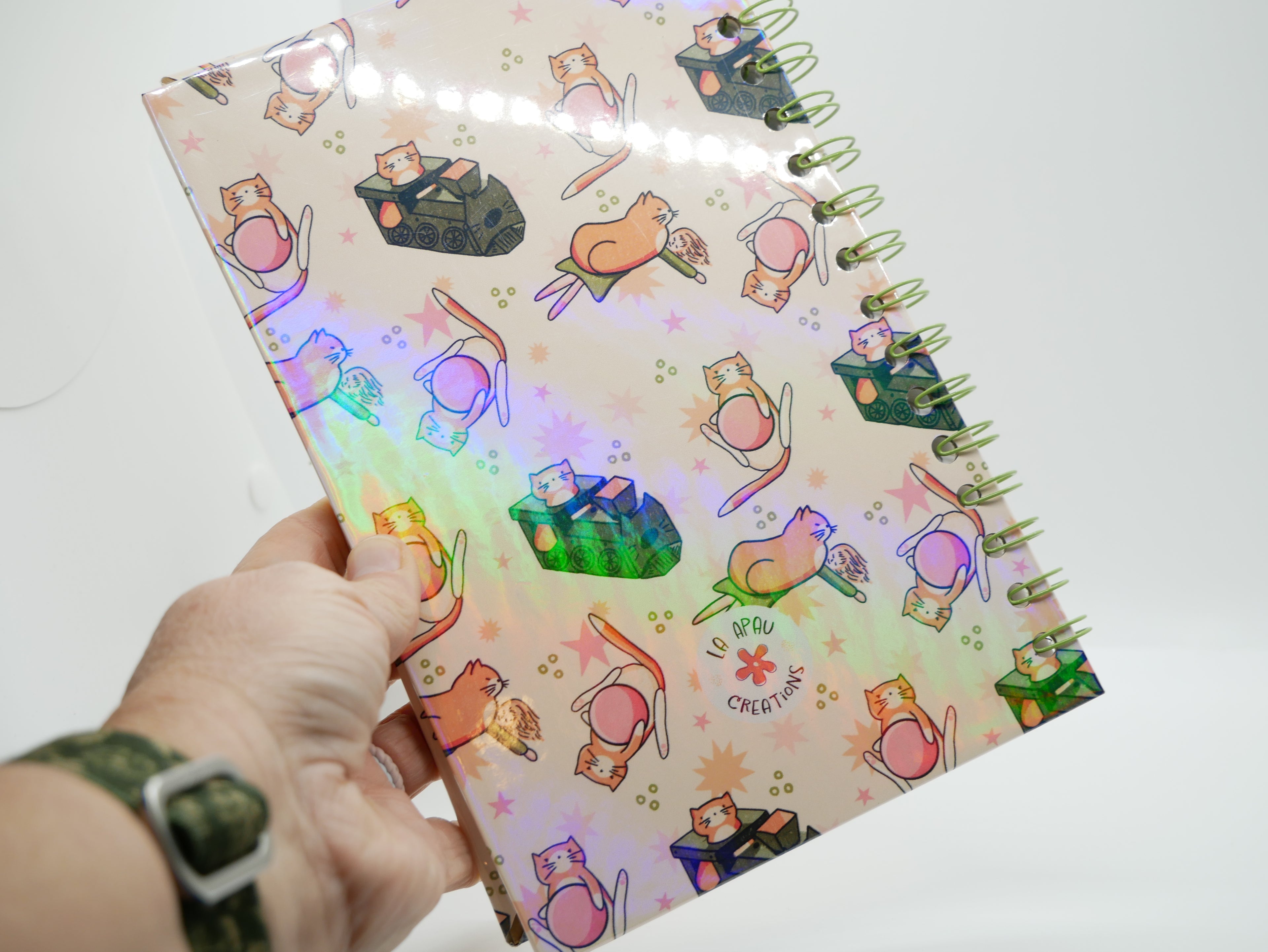Simba Toy Pattern Spiral Notebook – Holographic Cover Journal