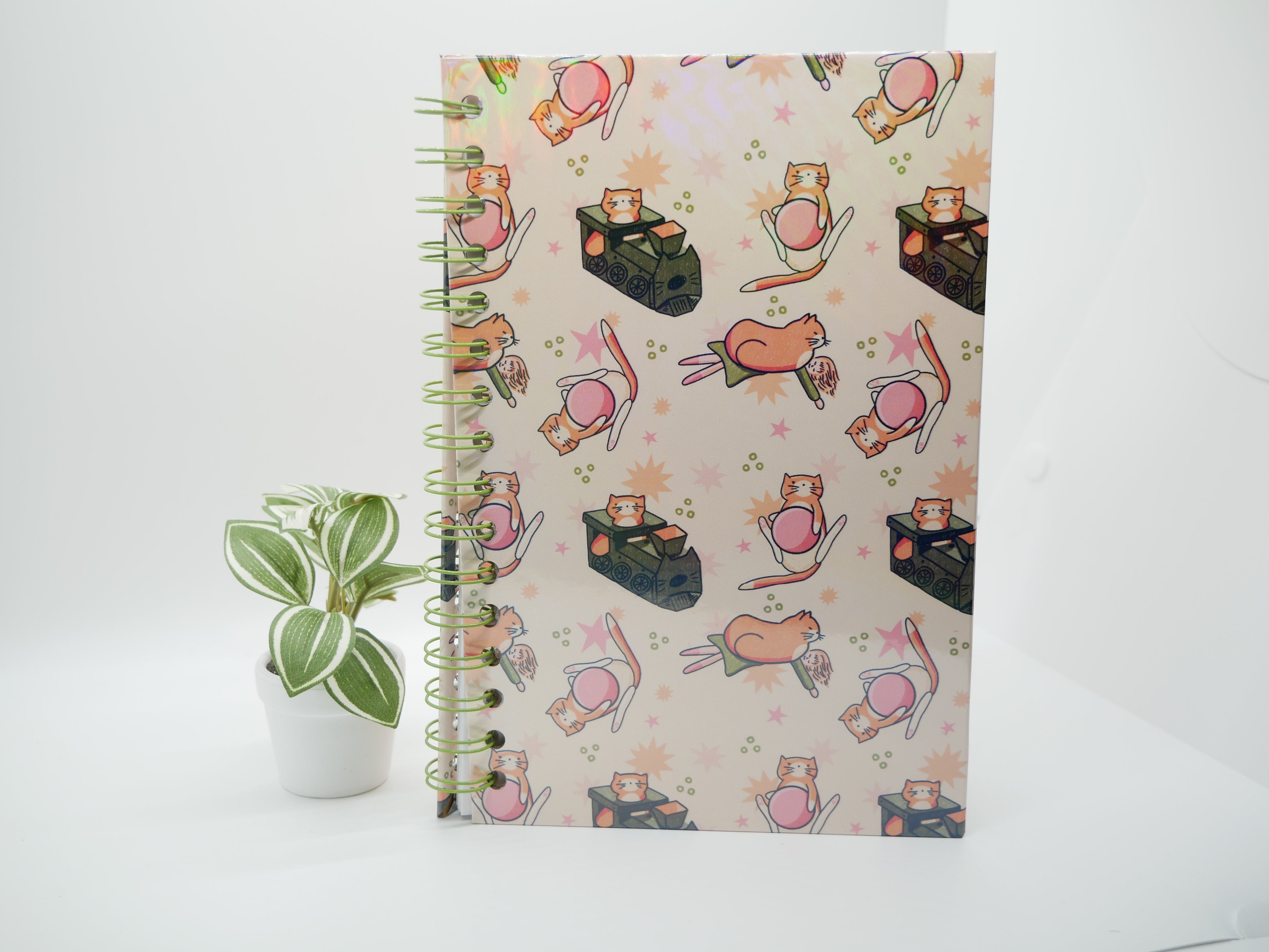 Simba Toy Pattern Spiral Notebook – Holographic Cover Journal