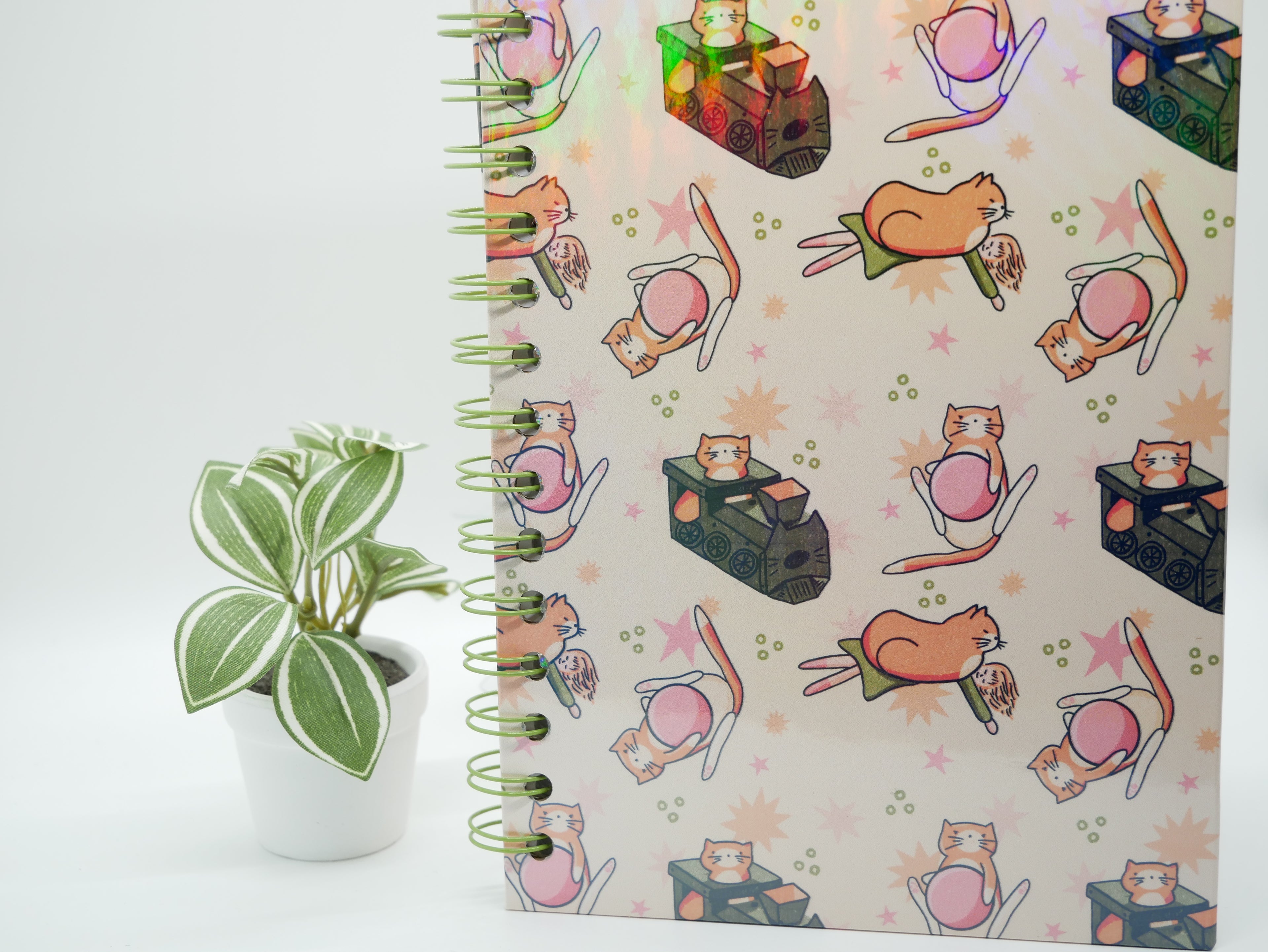 Simba Toy Pattern Spiral Notebook – Holographic Cover Journal