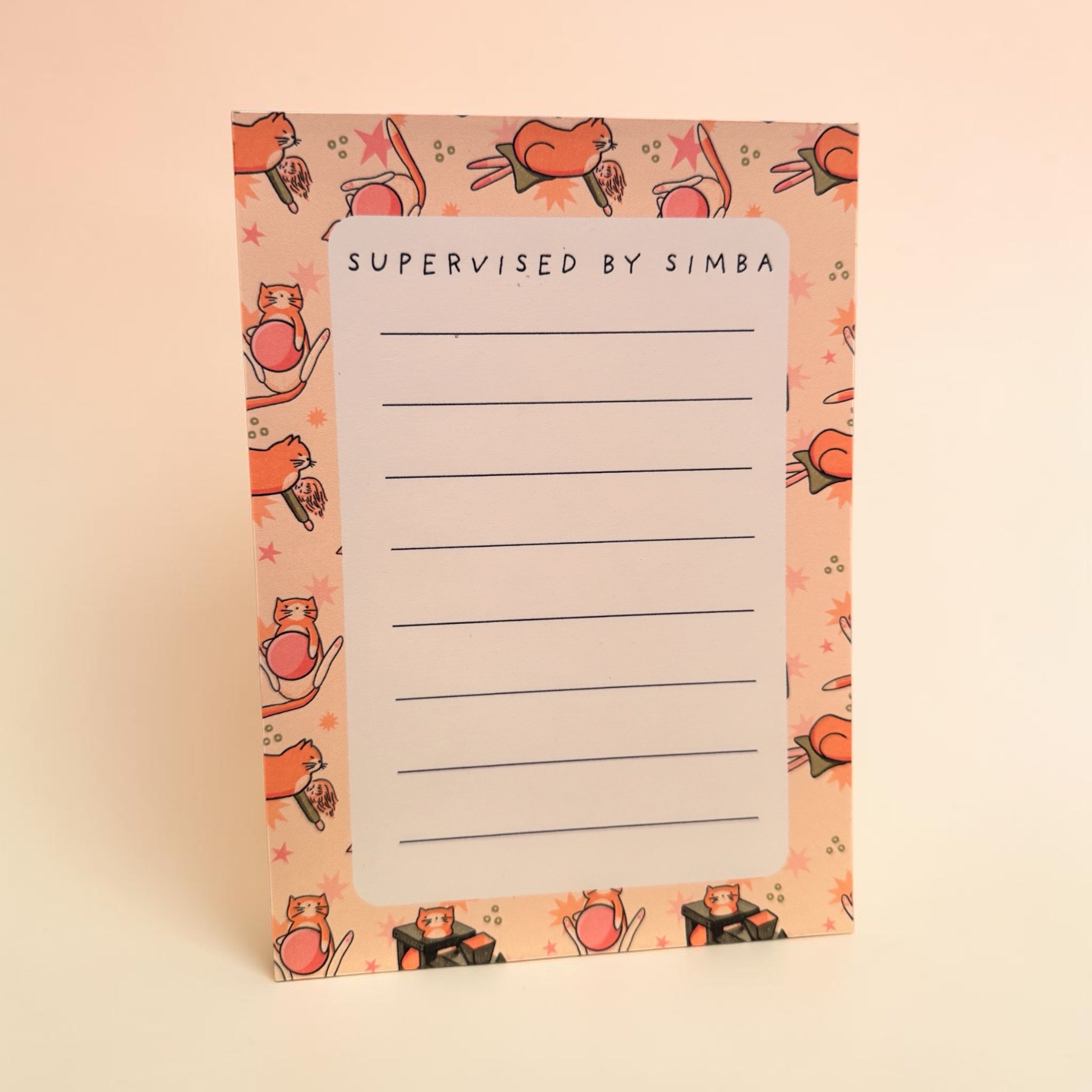 Orange Cat with Toys Notepad