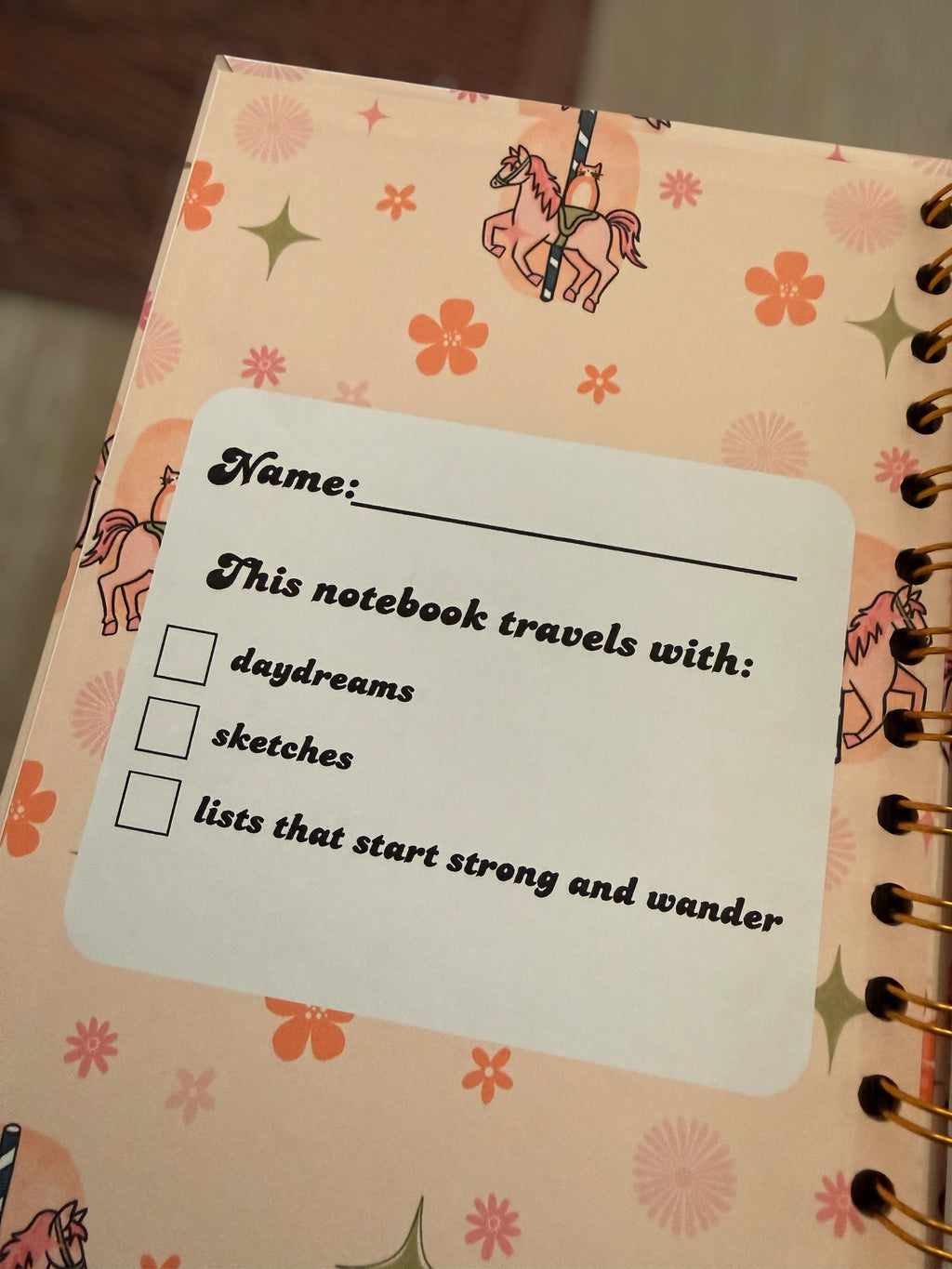 Carousel Cat Spiral Notebook – Cute Kawaii Journal for Cat Lovers