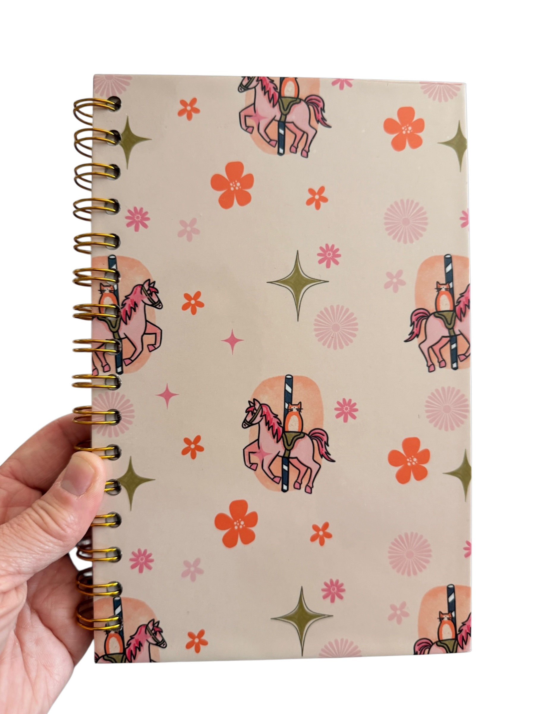 Carousel Cat Spiral Notebook – Cute Kawaii Journal for Cat Lovers