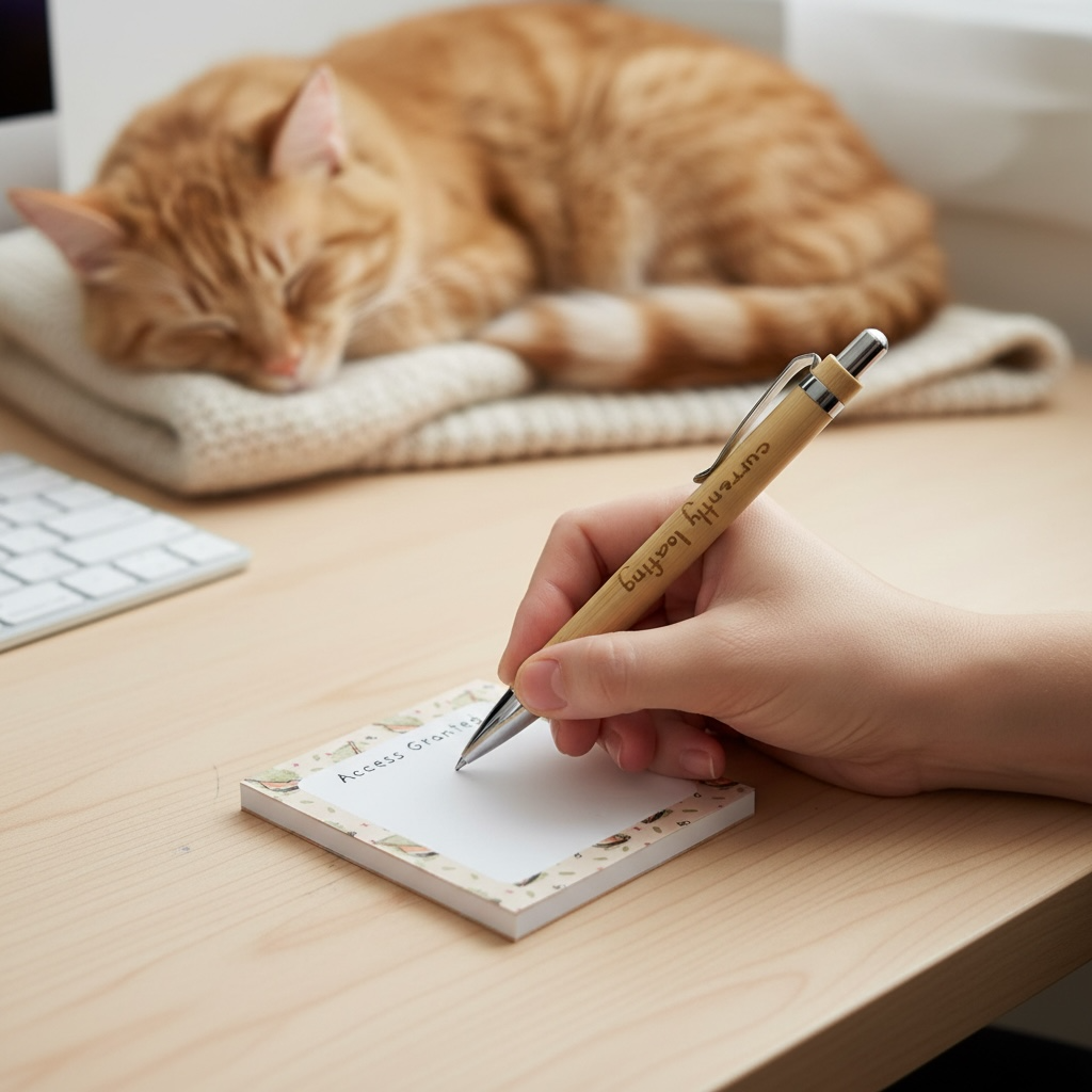 Engraved Bamboo Pen – Featuring Simba 🐾
