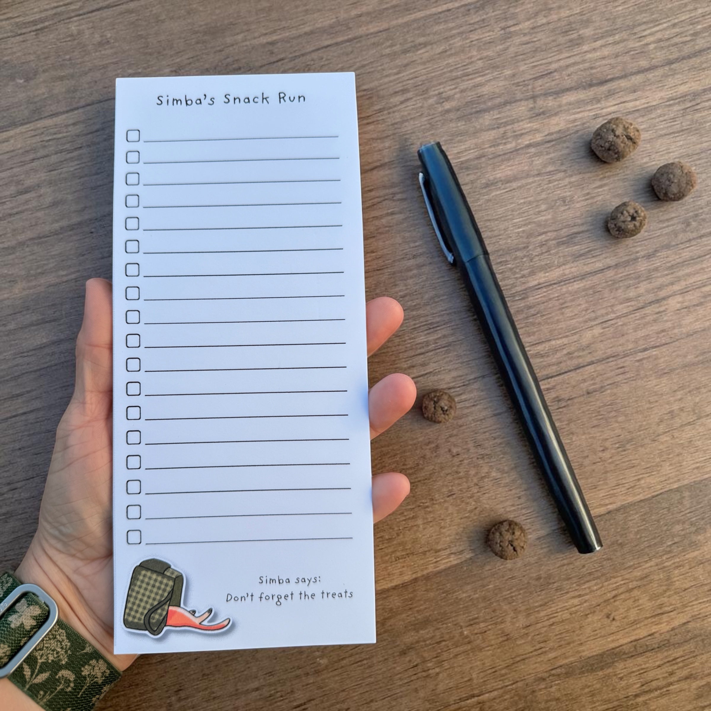 Simba’s Snack List Magnetic Notepad – Cute Cat Grocery List Pad 🐾🧲🛒