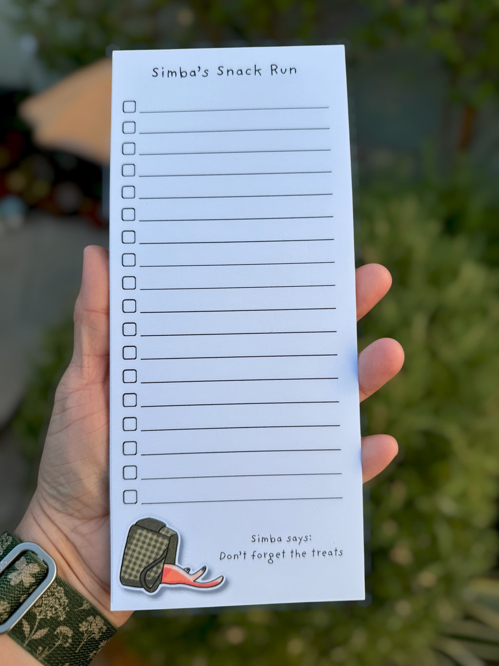 Simba’s Snack List Magnetic Notepad – Cute Cat Grocery List Pad 🐾🧲🛒