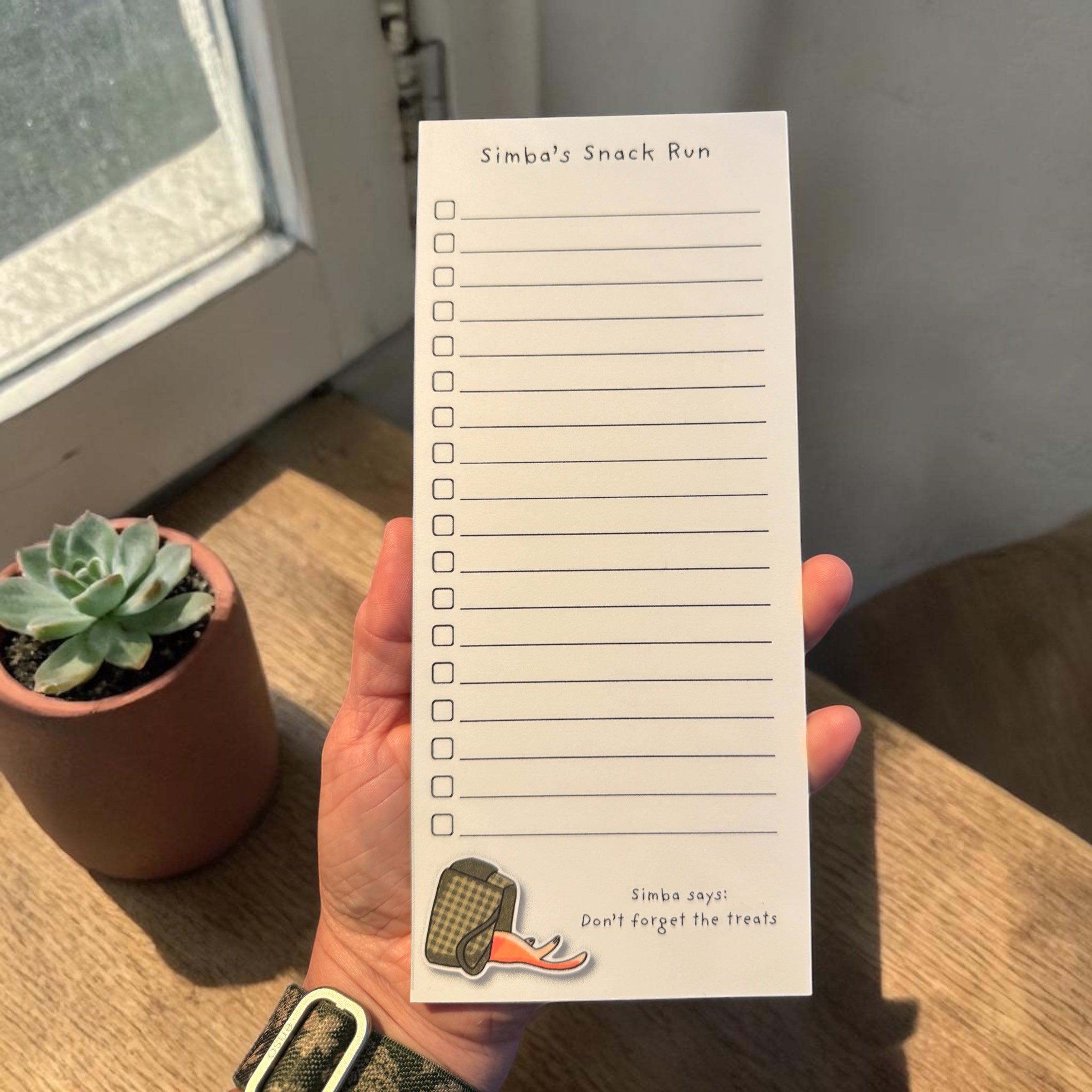 Simba’s Snack List Magnetic Notepad – Cute Cat Grocery List Pad 🐾🧲🛒