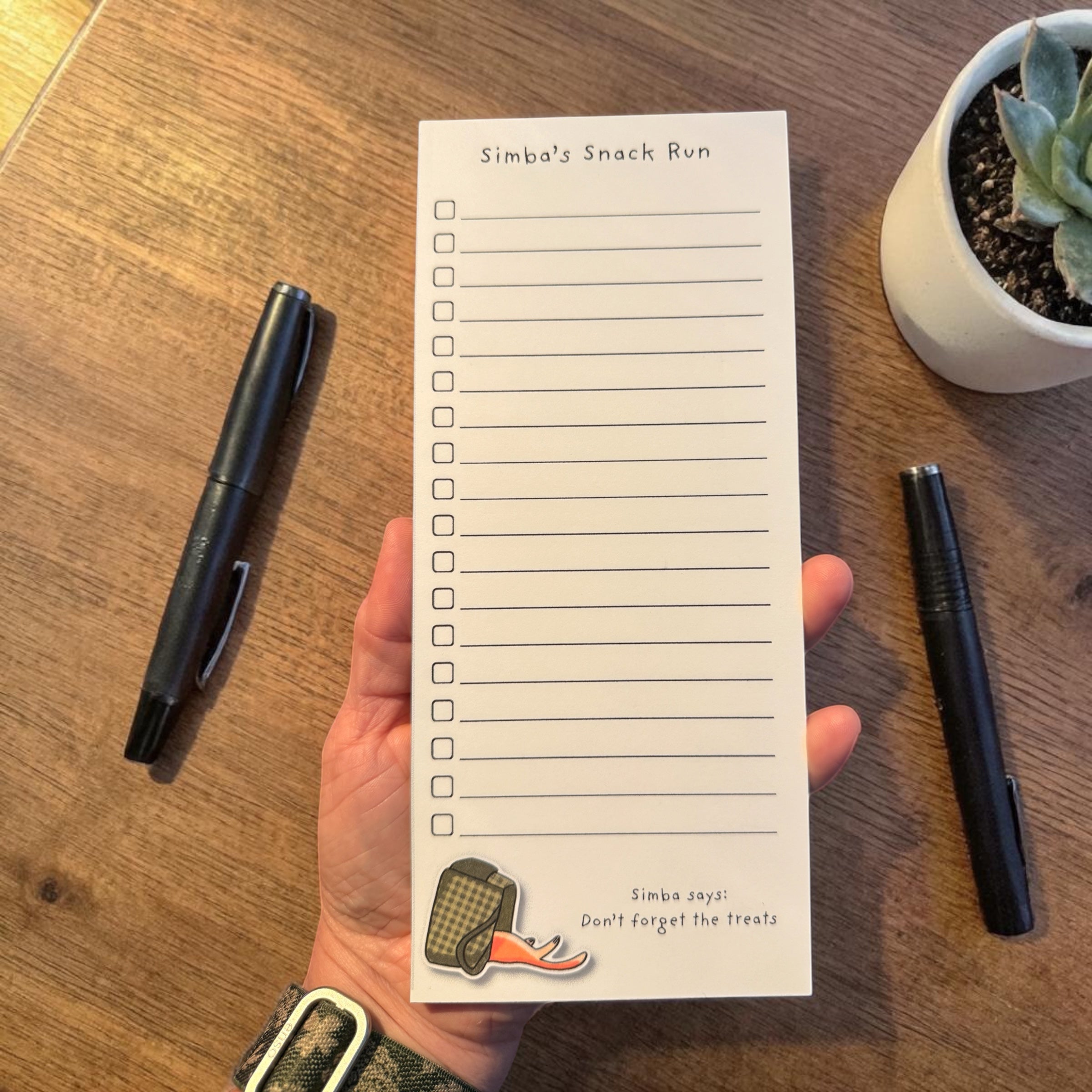 Simba’s Snack List Magnetic Notepad – Cute Cat Grocery List Pad 🐾🧲🛒