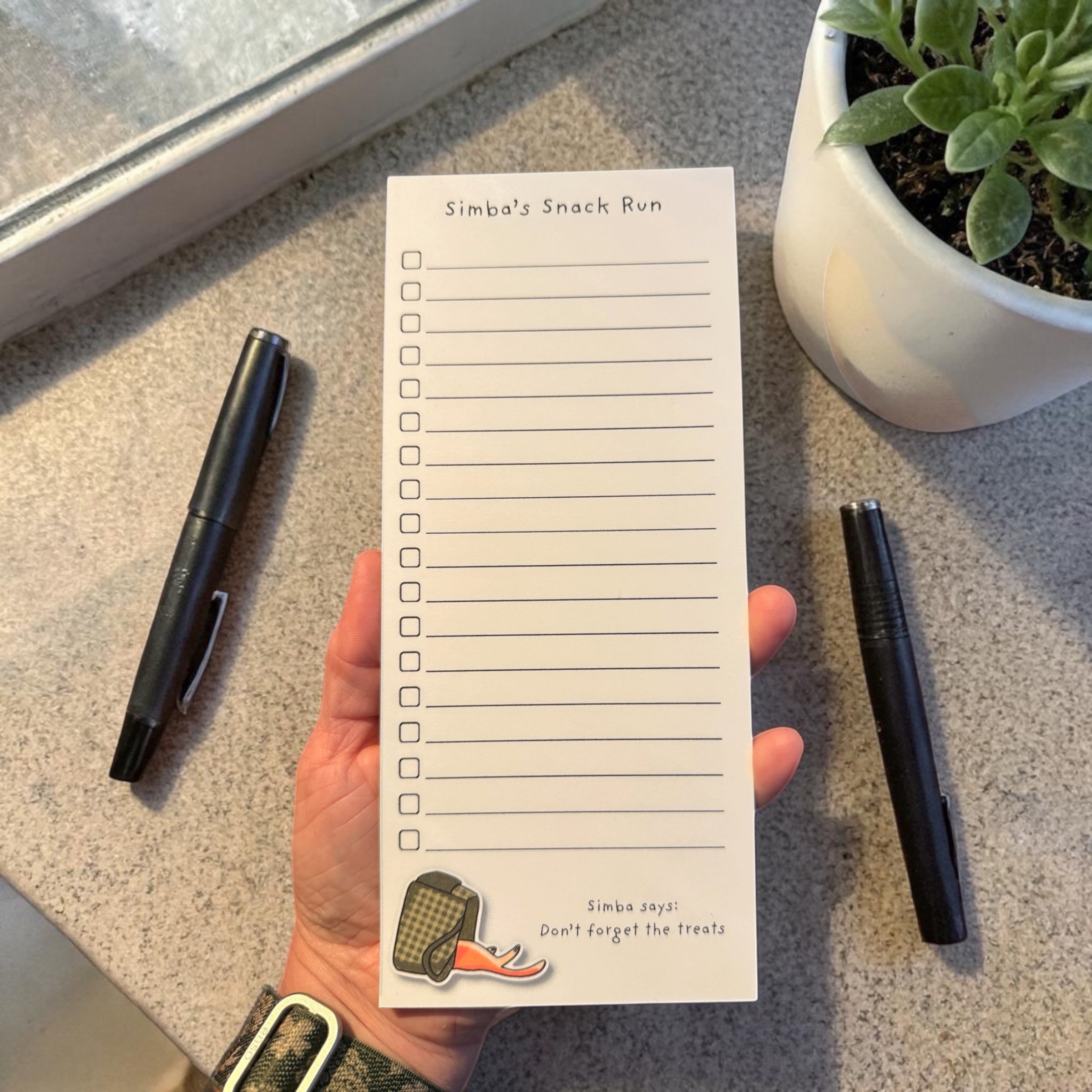 Simba’s Snack List Magnetic Notepad – Cute Cat Grocery List Pad 🐾🧲🛒