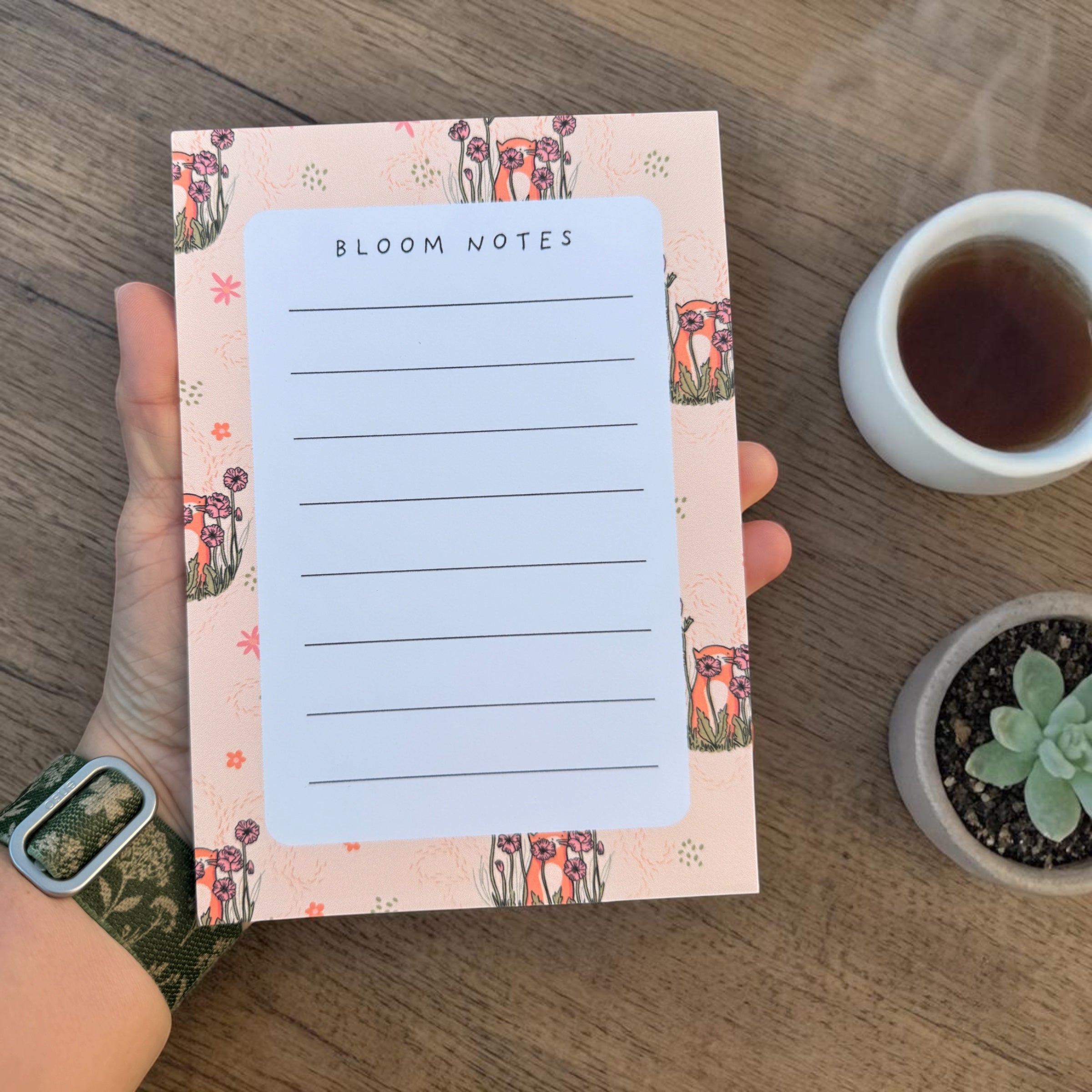 Bloom Notes – 5x7 Notepad (Simba in the Poppies)