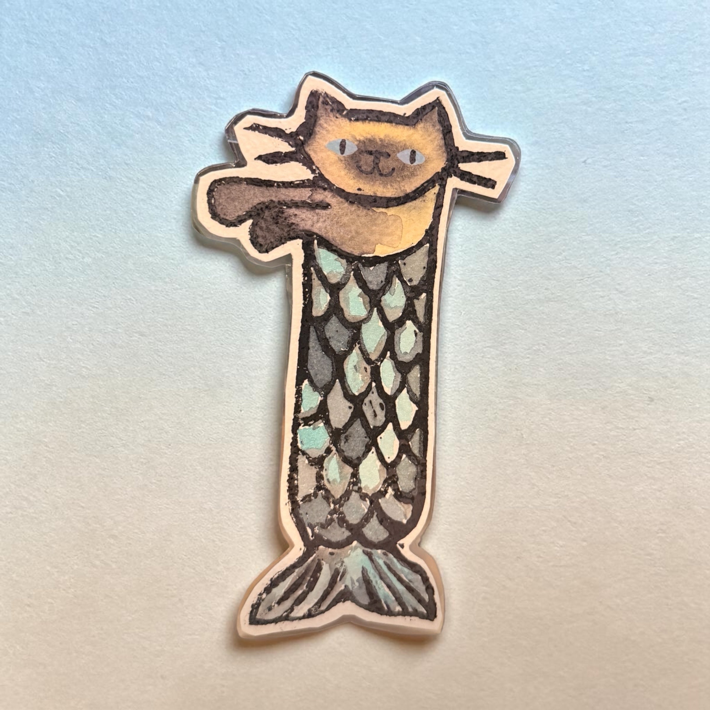 Siamese Cat Mermaid Bookmark