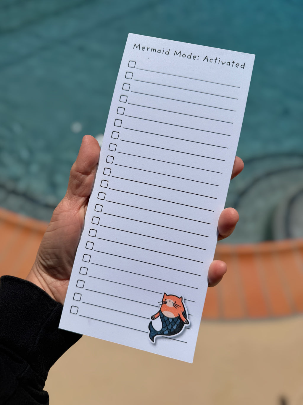 Mermaid Mode: Activated Magnetic Notepad – Ocean-Themed Grocery List Pad 🧜‍♀️🧲🛒