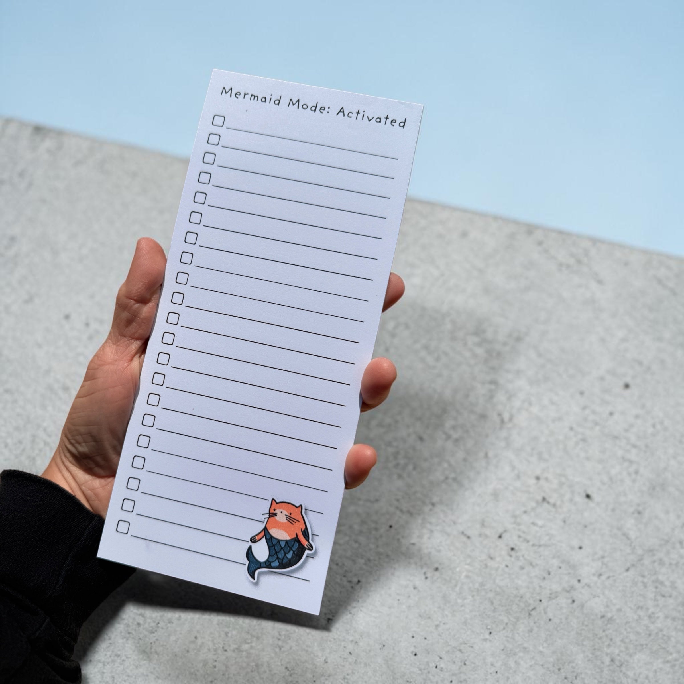 Mermaid Mode: Activated Magnetic Notepad – Ocean-Themed Grocery List Pad 🧜‍♀️🧲🛒