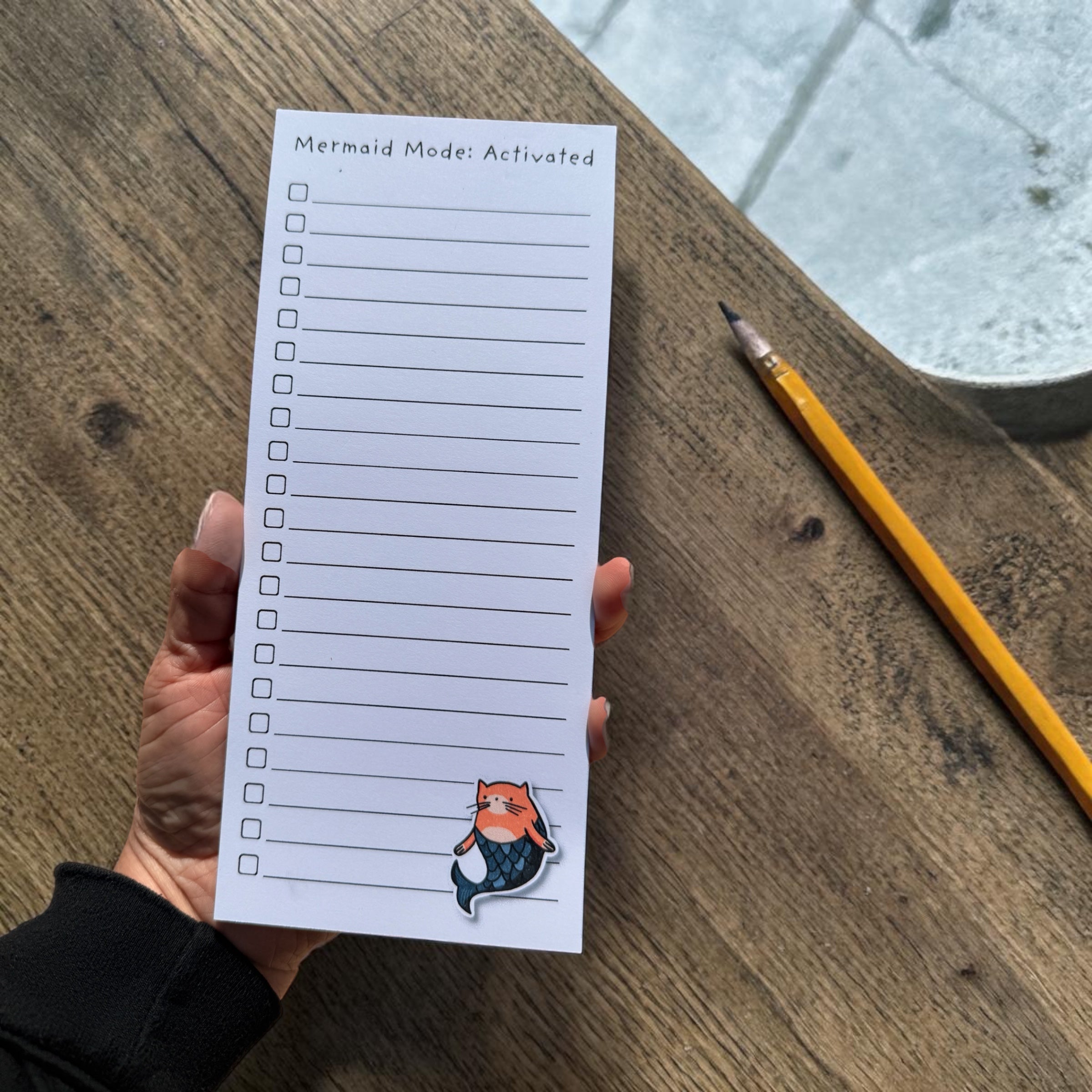 Mermaid Mode: Activated Magnetic Notepad – Ocean-Themed Grocery List Pad 🧜‍♀️🧲🛒