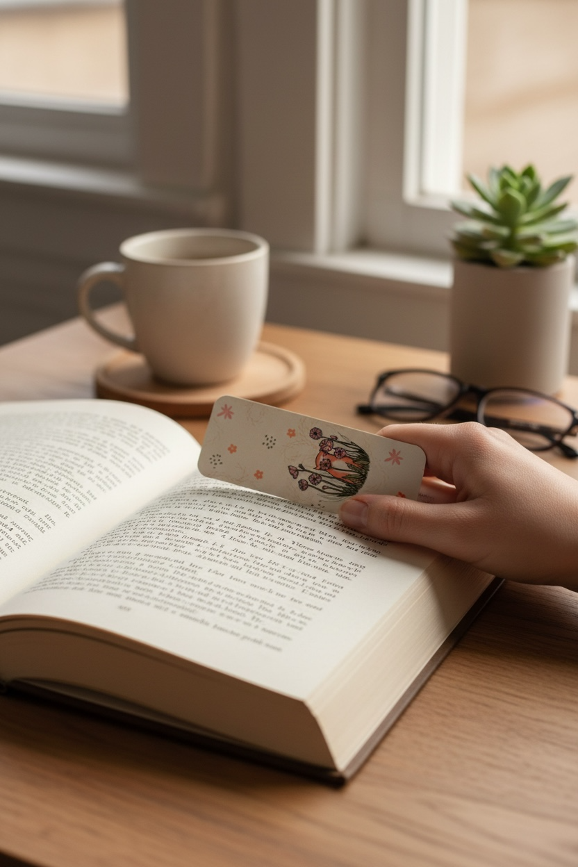 Cat in Poppies Bookmark – Floral Cat Bookmark (Matte or Glossy Laminated)