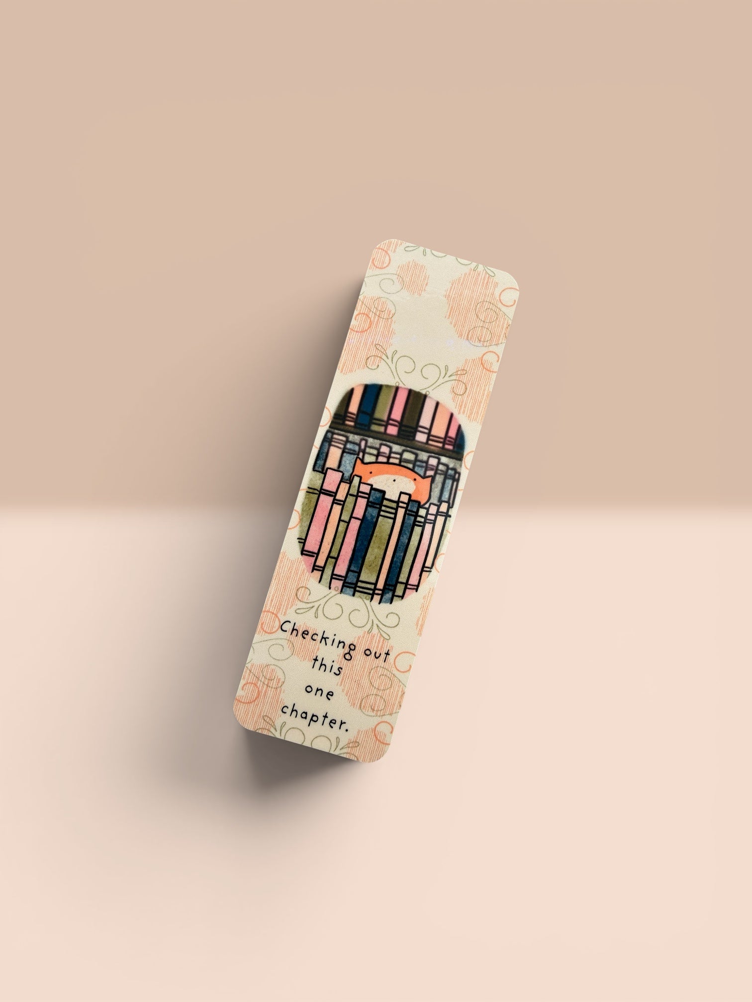 Library Cat Bookmark – “Checking Out This One Chapter” – Cozy Reader Gift