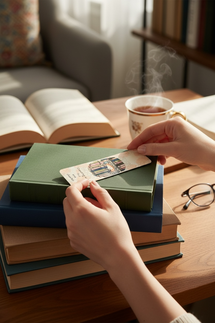 Library Cat Bookmark – “Checking Out This One Chapter” – Cozy Reader Gift