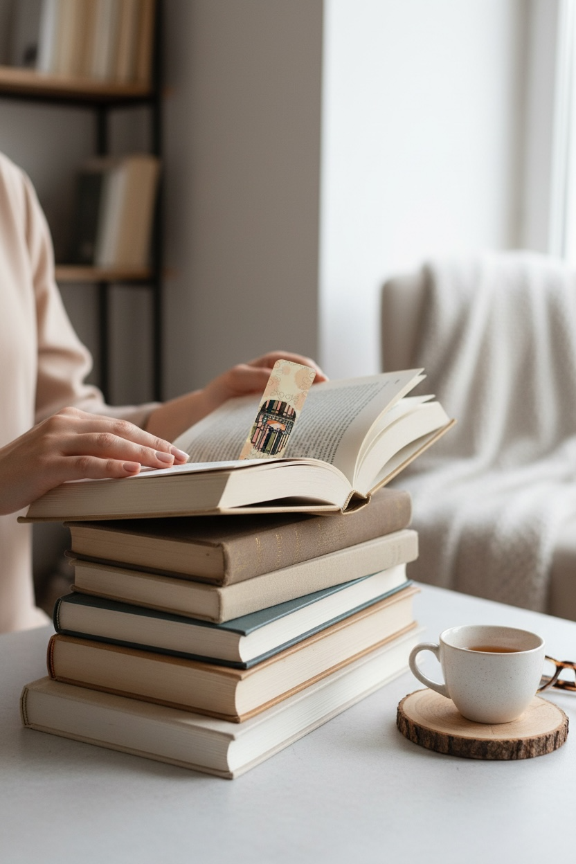 Library Cat Bookmark – “Checking Out This One Chapter” – Cozy Reader Gift