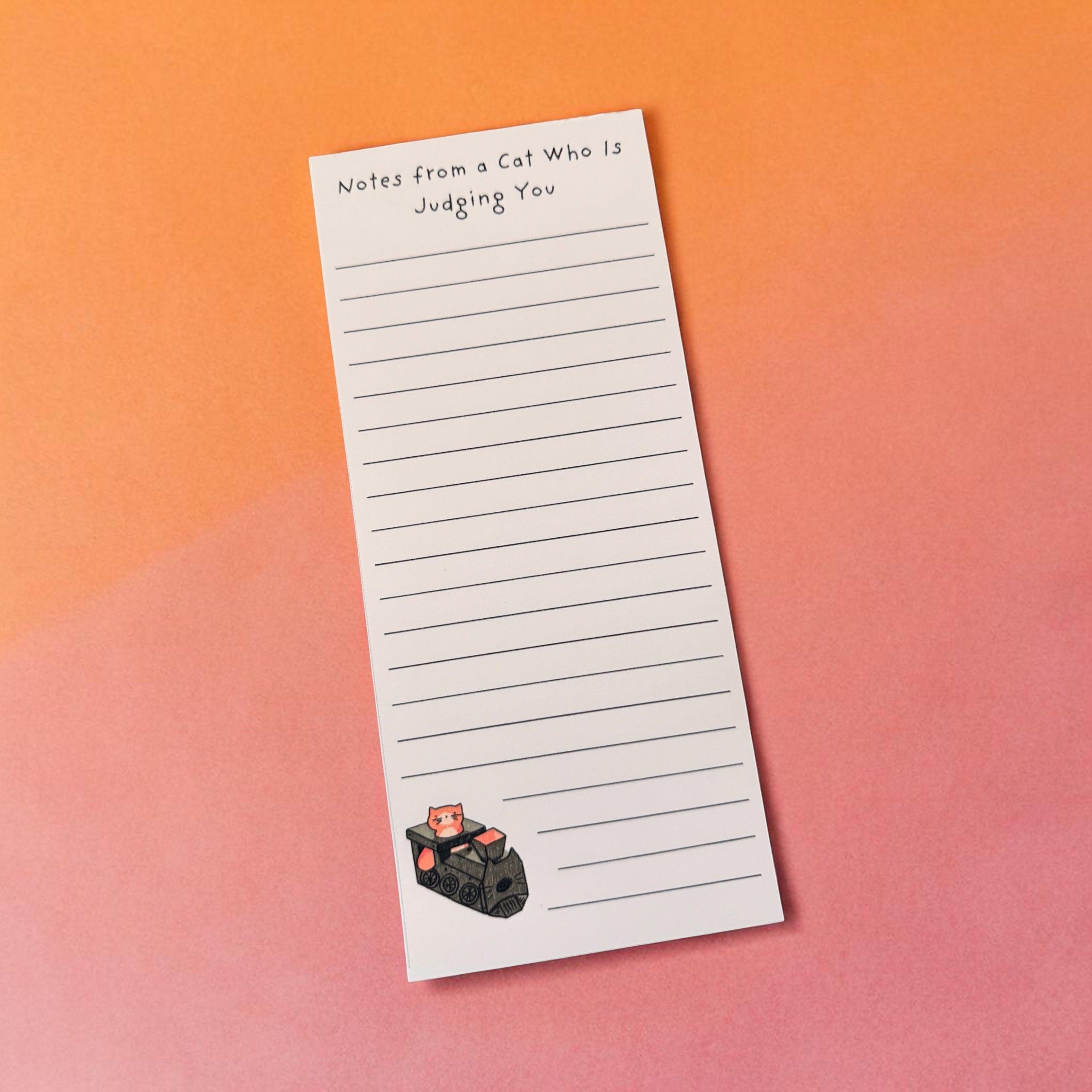 Notes From a Cat Who Is Judging You – Magnetic 30 Page To Do List Notepad