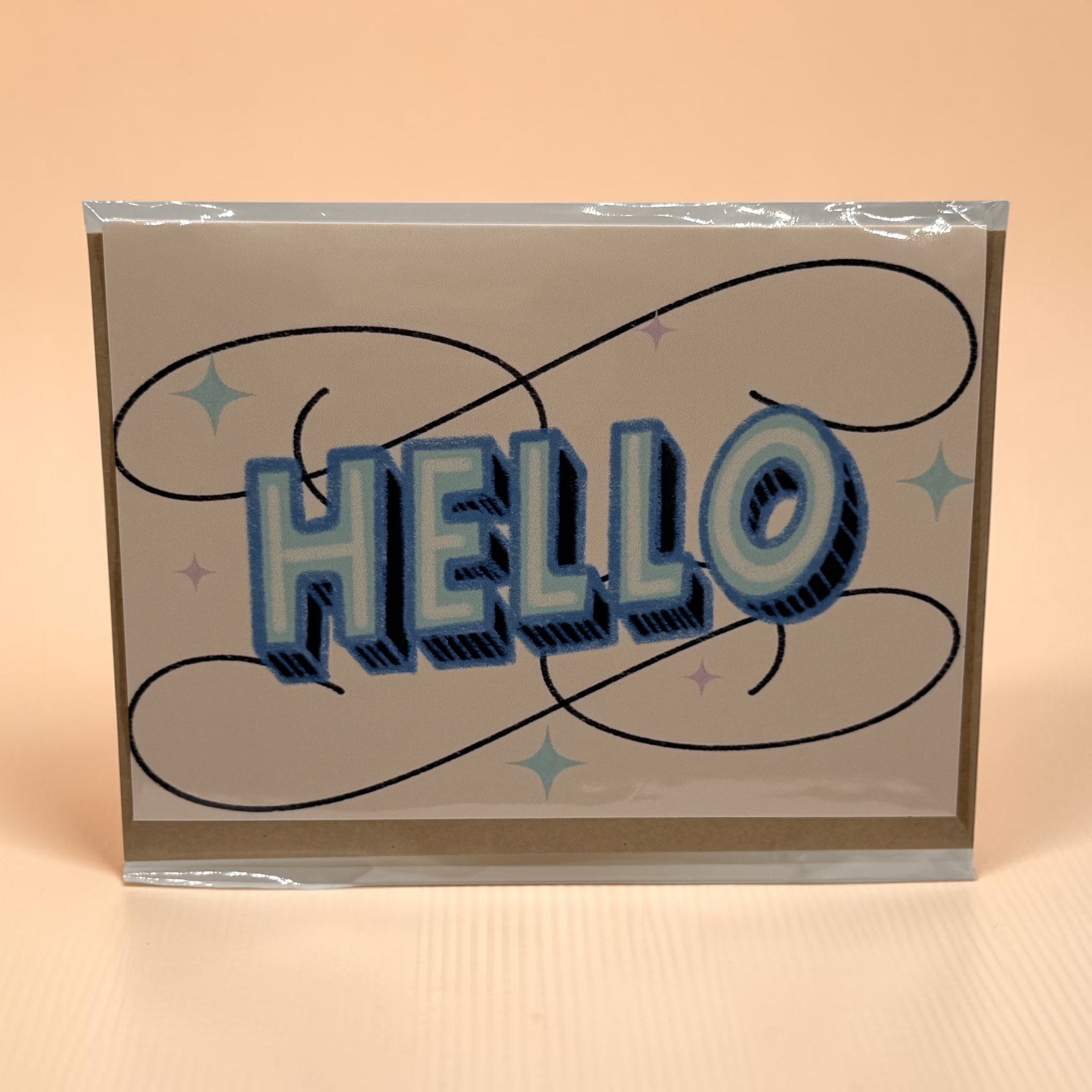 Hello Retro Typography Greeting Card