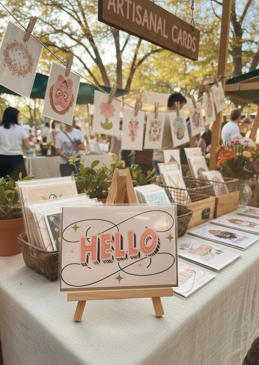 Hello Retro Typography Greeting Card