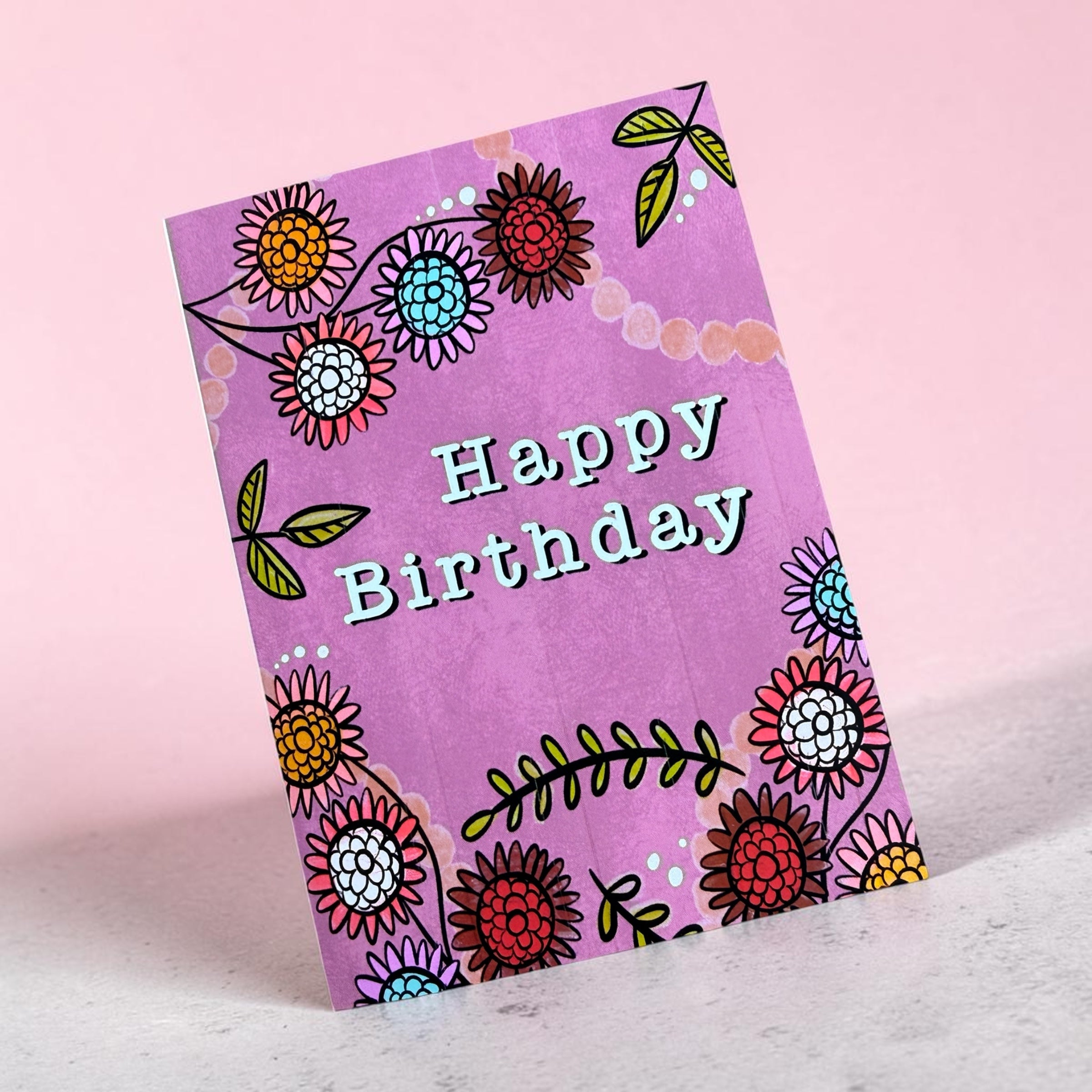 Happy Birthday — Floral Greeting Card