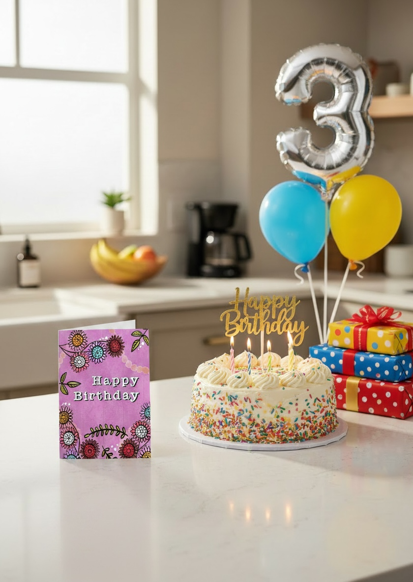 Happy Birthday — Floral Greeting Card
