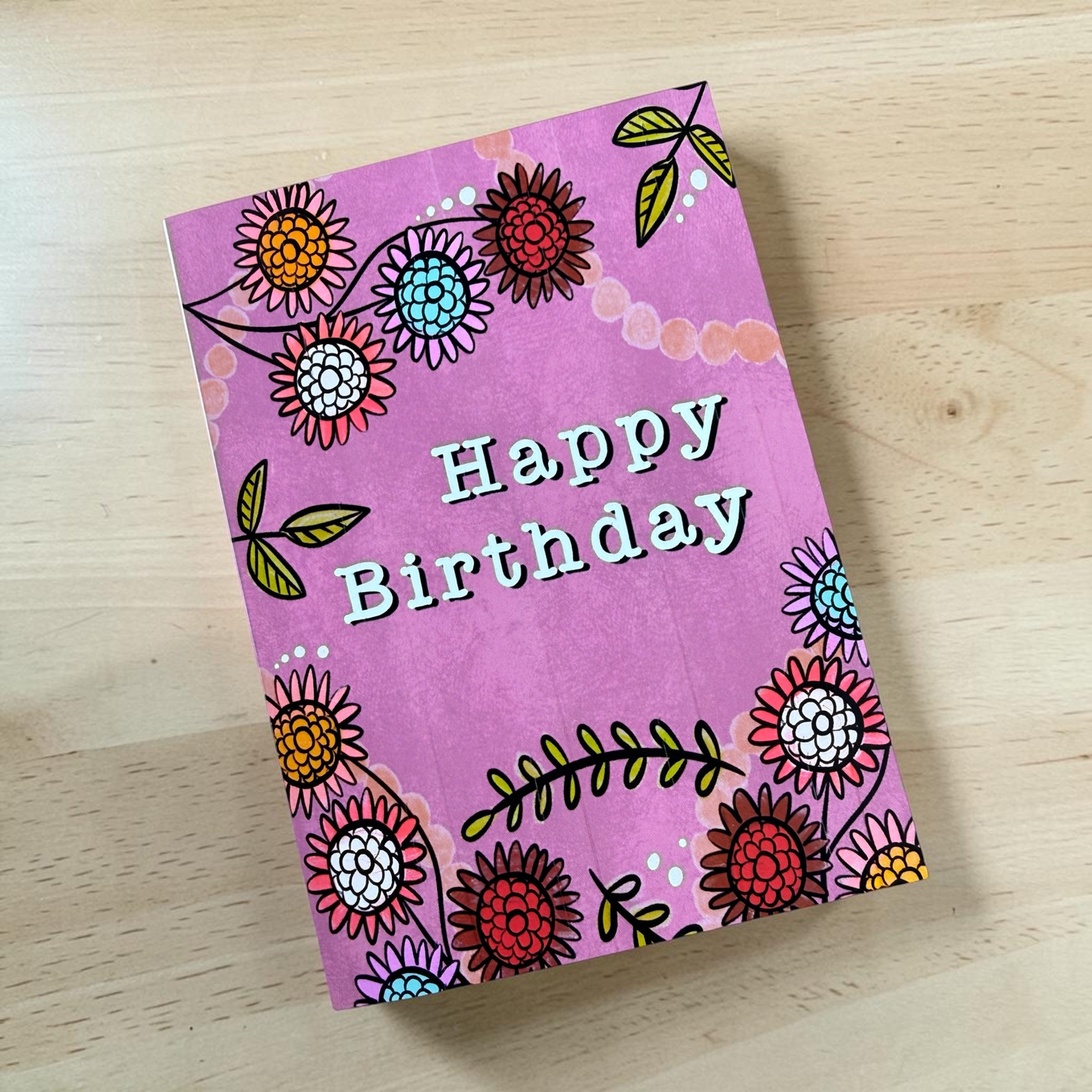 Happy Birthday — Floral Greeting Card