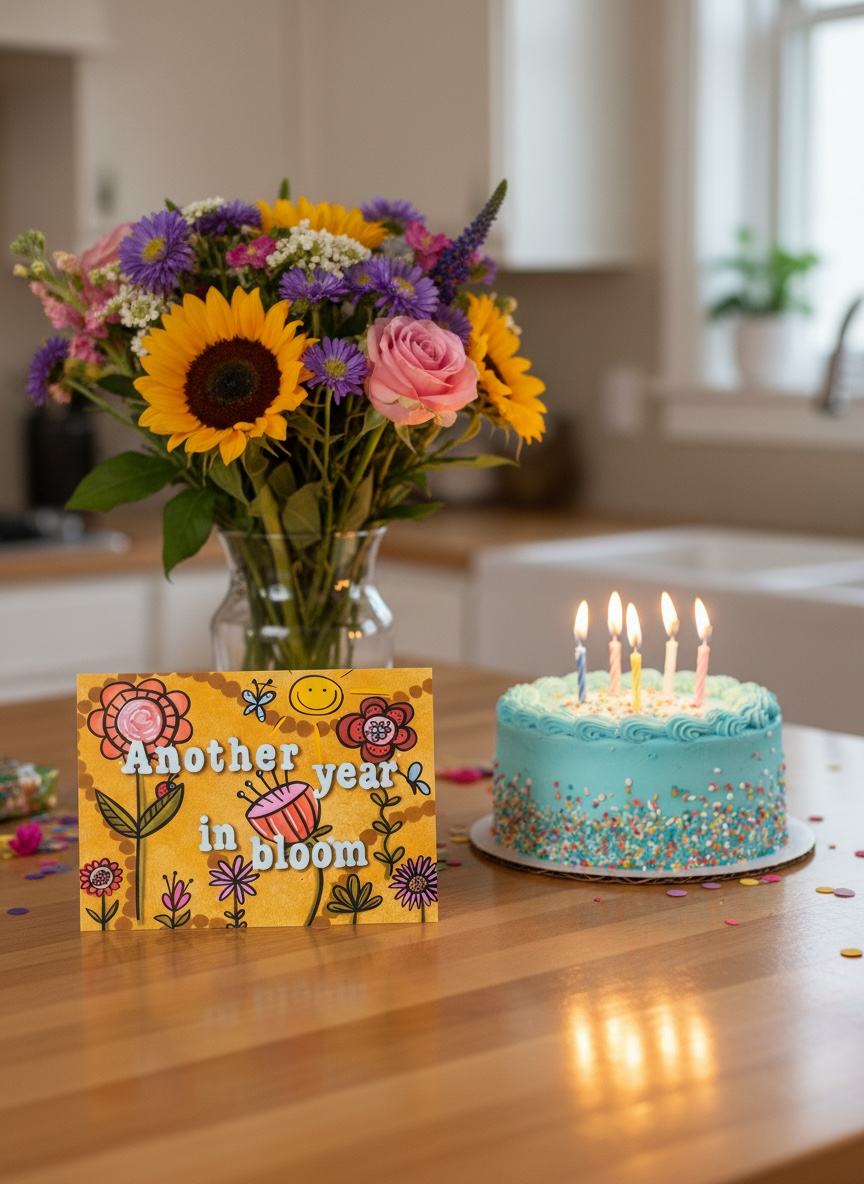 Another Year in Bloom — Birthday Card