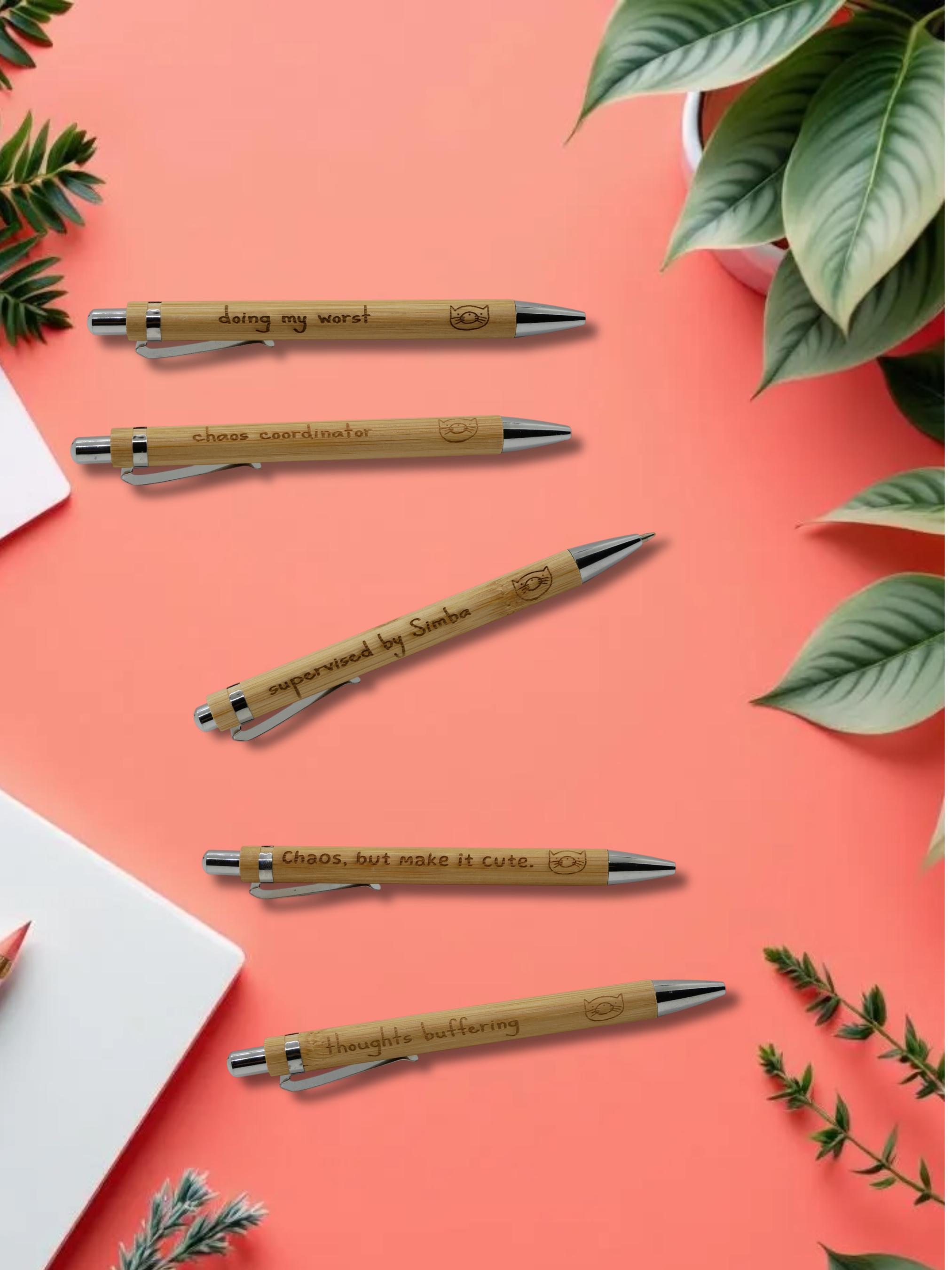 Engraved Bamboo Pen – Featuring Simba 🐾