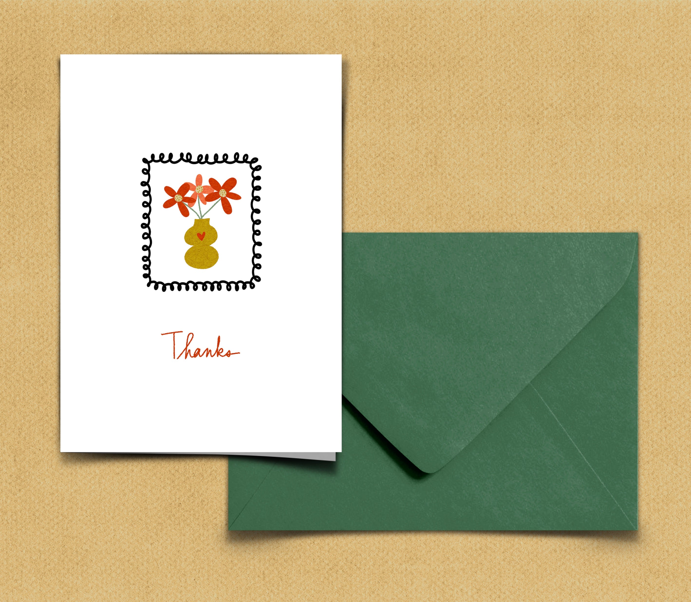 Floral Thank you Card-Instant download