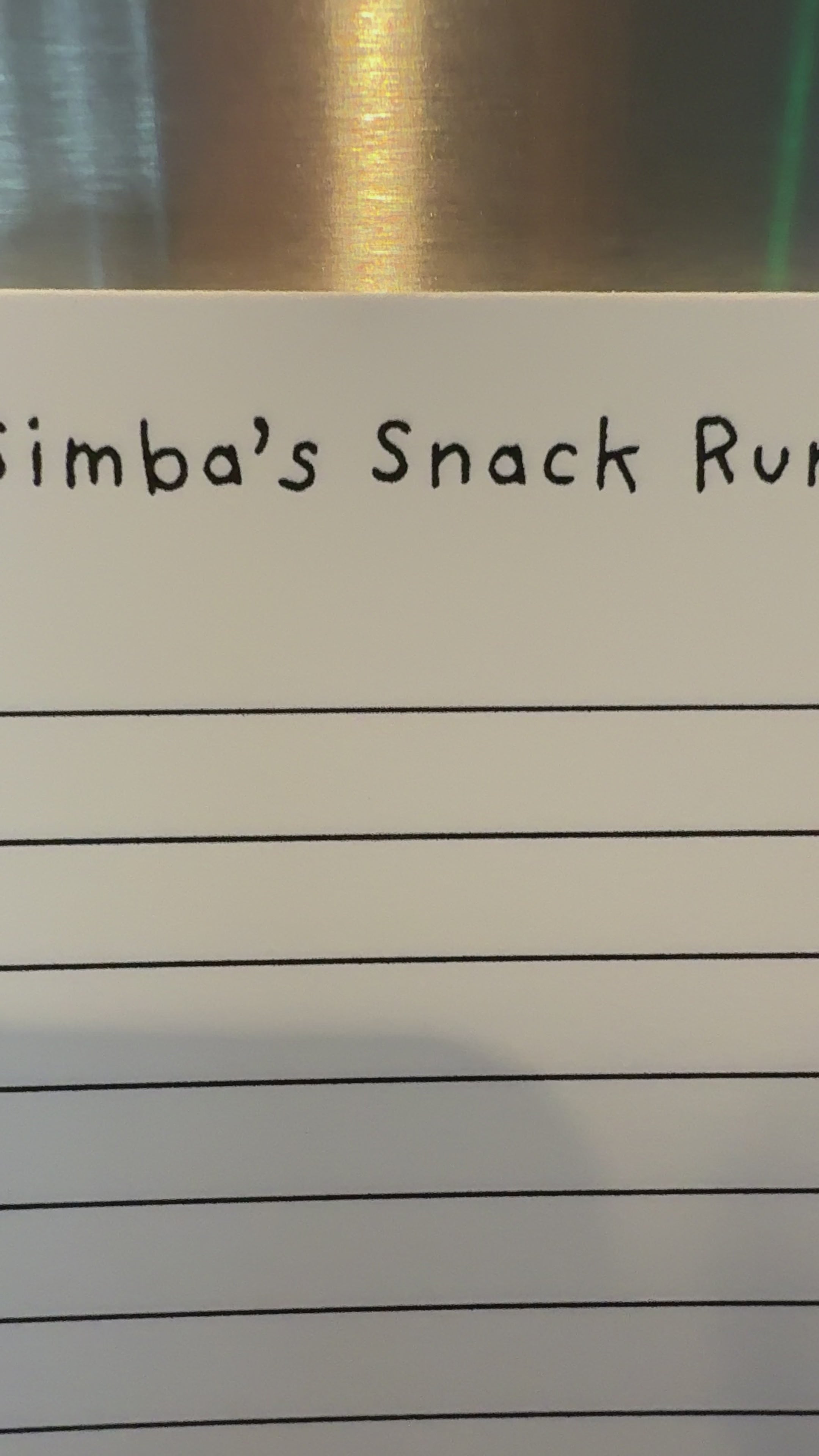 Simba’s Snack List Magnetic Notepad – Cute Cat Grocery List Pad 🐾🧲🛒